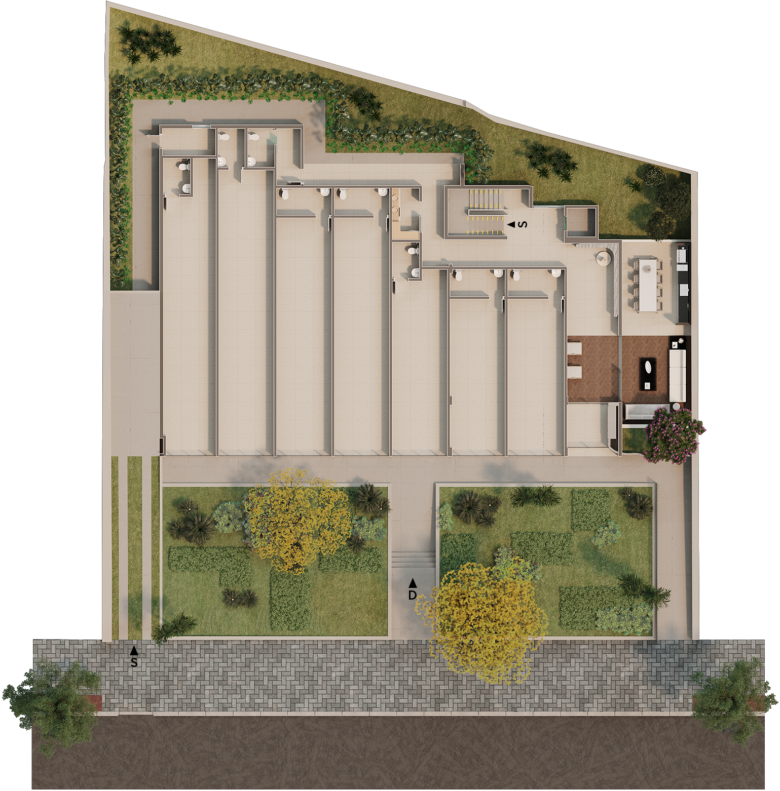 Pavimento térreo — lojas
